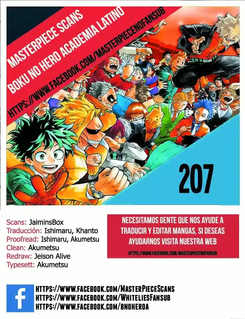 Página 1 — Boku no Hero Academia Capítulo 207