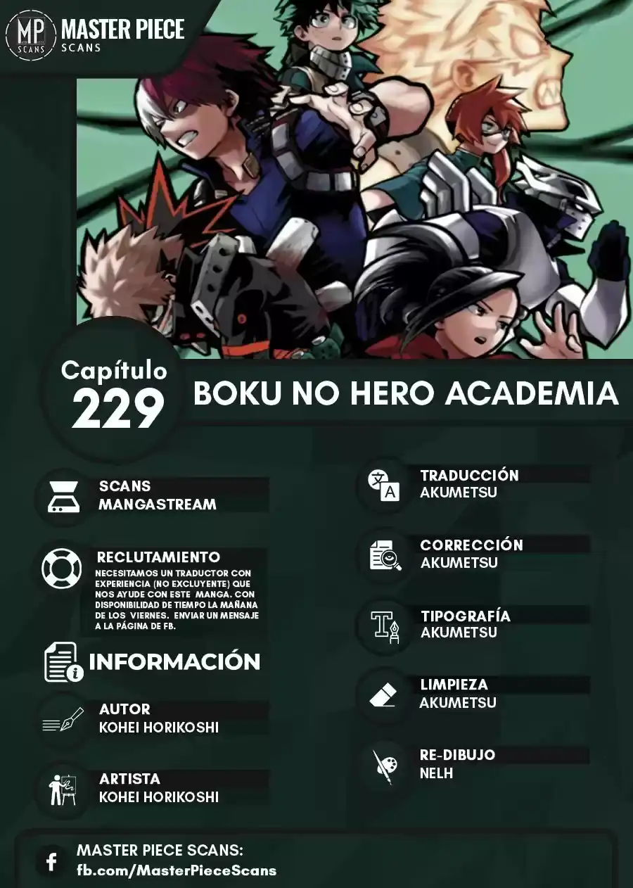 Página 1 — Boku no Hero Academia Capítulo 229