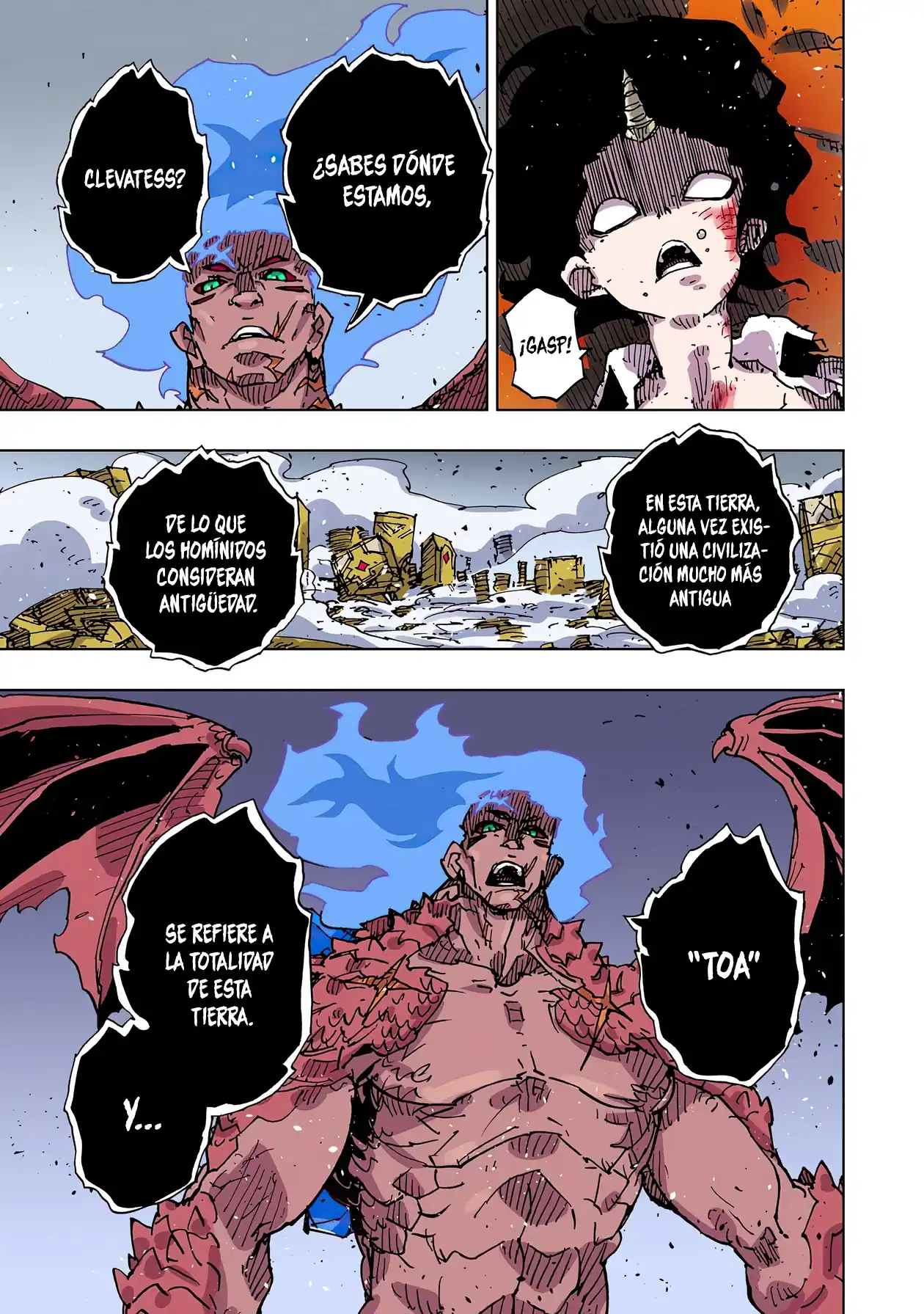 Página 74 — Clevatess: Majuu no Ou to Akago to Shikabane no Yuusha Capítulo 53