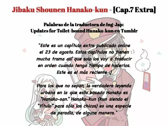 Página 1 — Jibaku Shounen Hanako-kun Capítulo 7.5