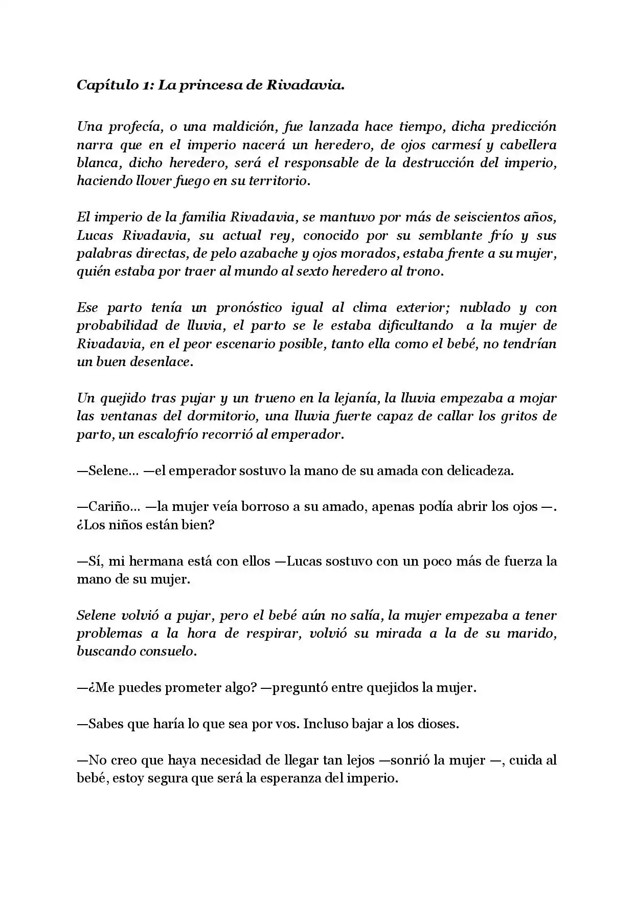Página 2 — Capítulo 1 de La hija maldita del imperio Rivadavia