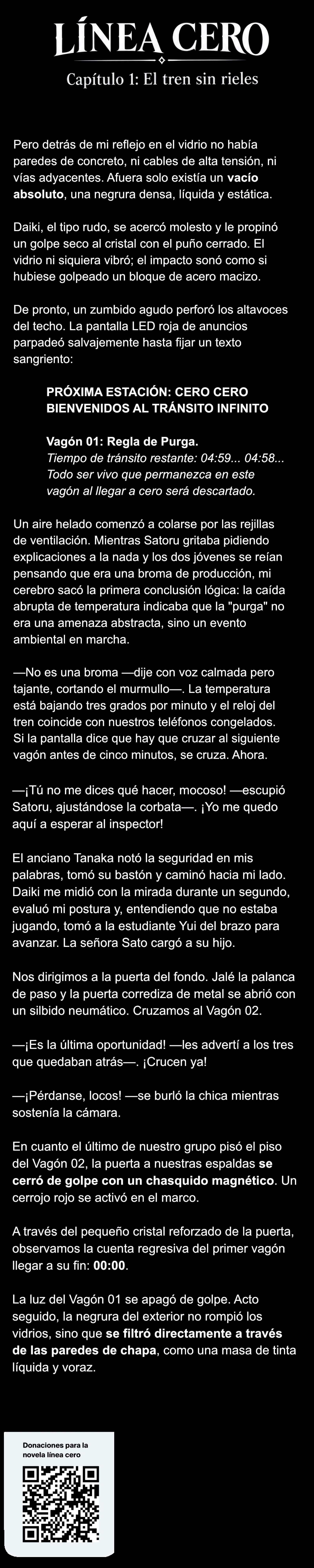 Página 1 — Linea Cero; Novela Capítulo 2