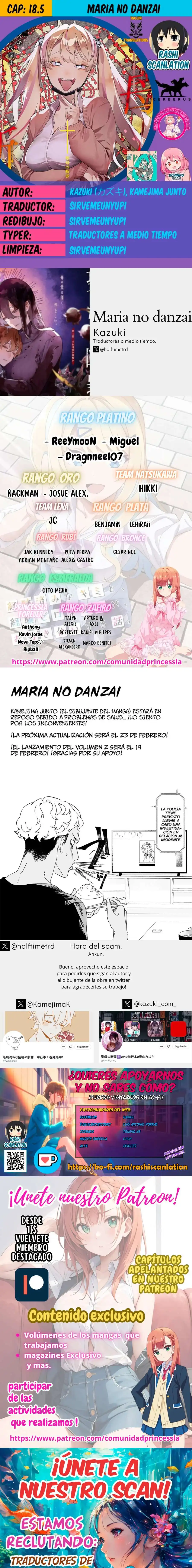 Página 1 — Maria no Danzai Capítulo 18.5