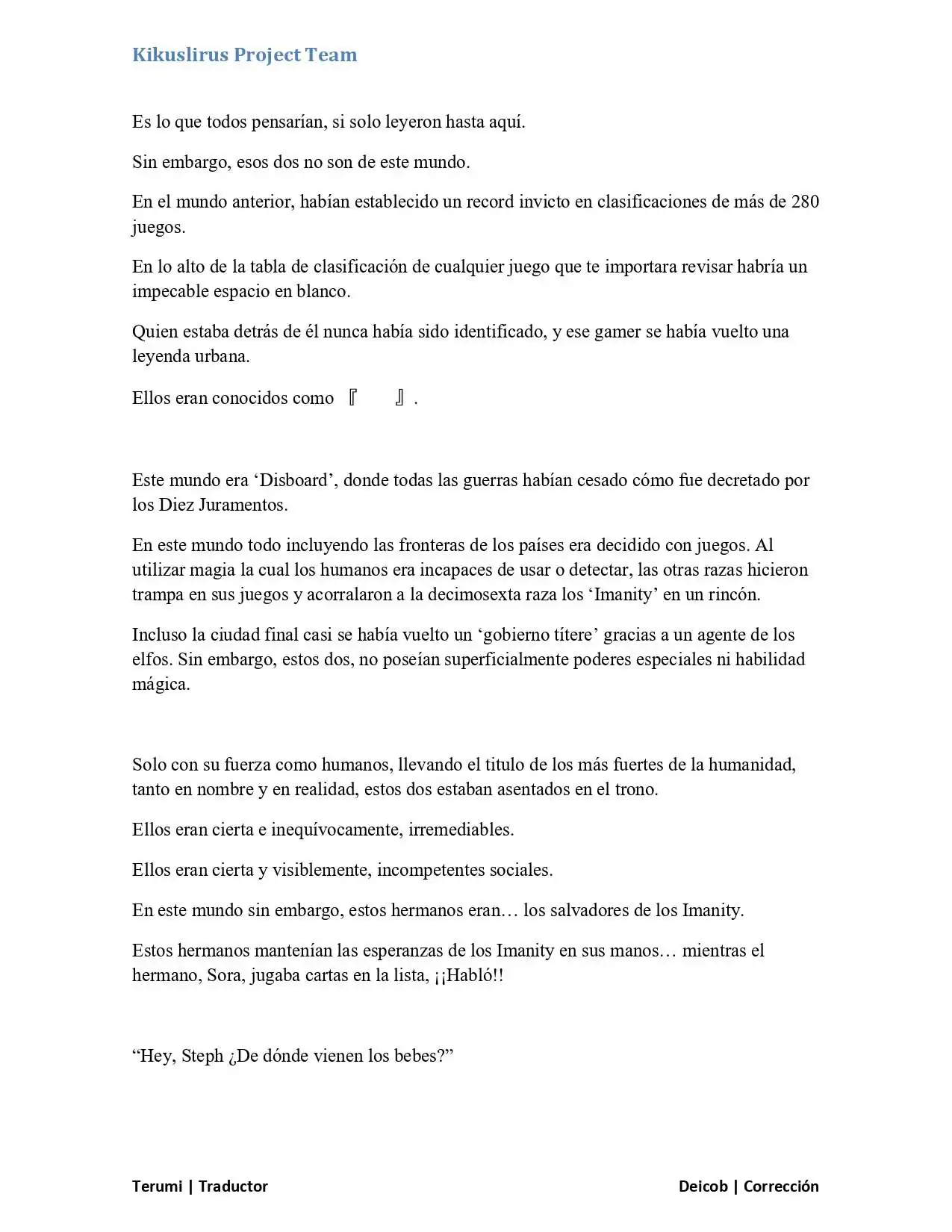Página 2 — No Game No Life Capítulo 2.1