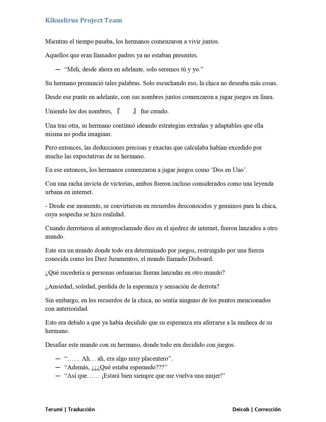 Página 6 — No Game No Life Capítulo 3