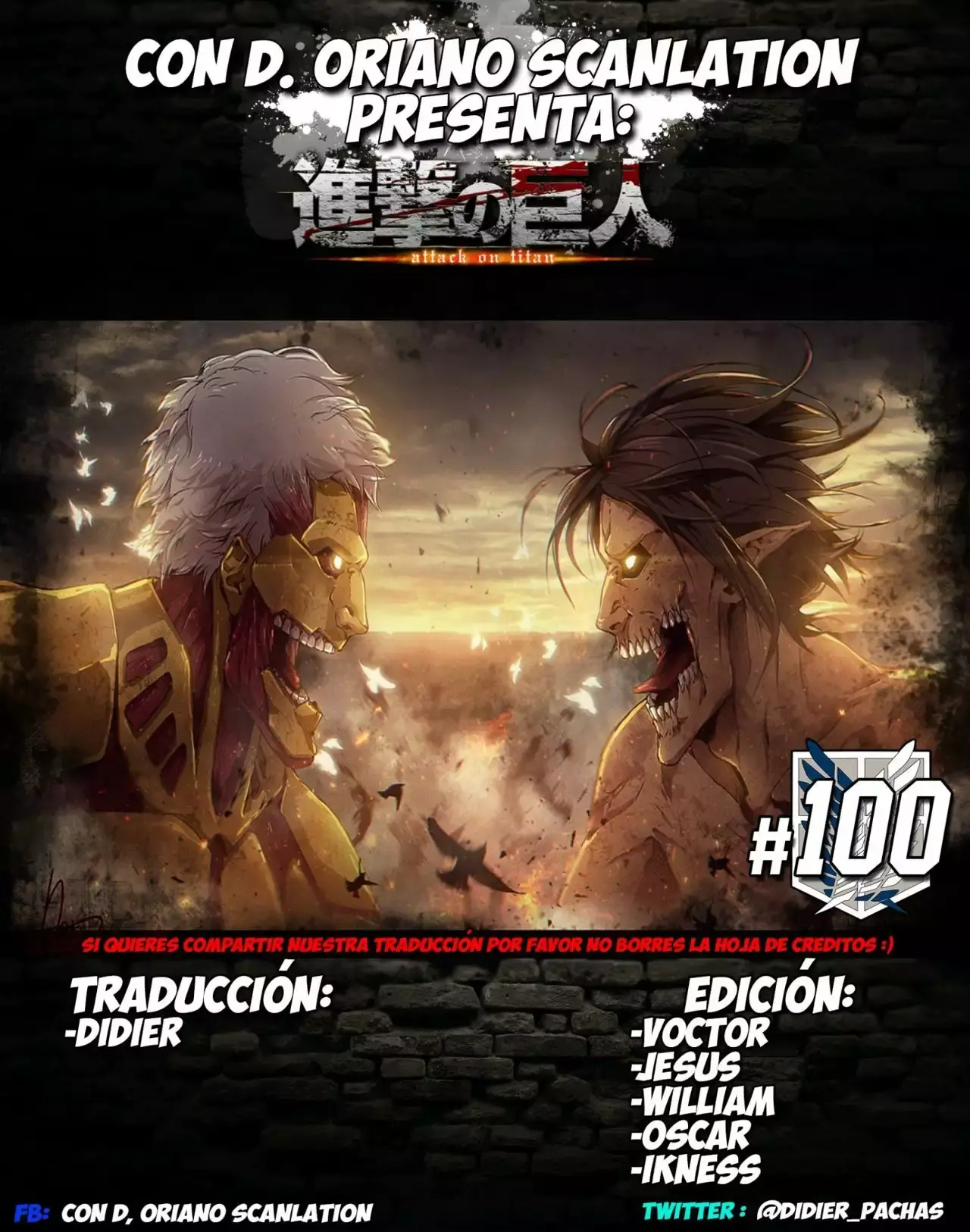 Página 1 — Shingeki no Kyojin Capítulo 100