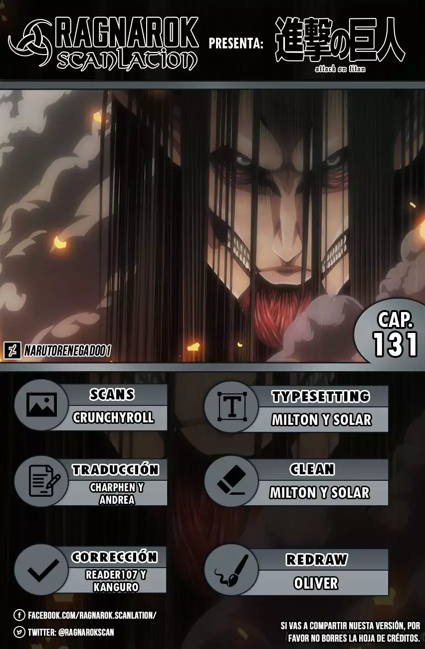 Página 1 — Shingeki no Kyojin Capítulo 131