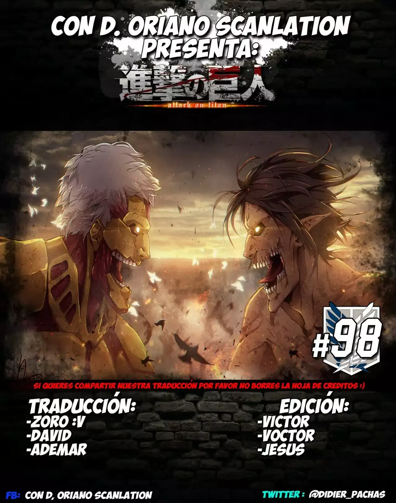 Página 1 — Shingeki no Kyojin Capítulo 98
