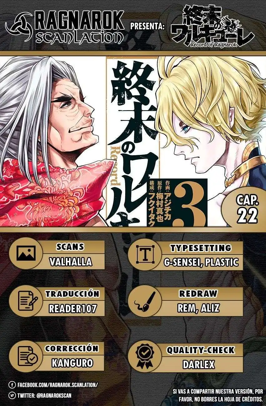 Página 1 — Shuumatsu no Walküre Capítulo 22