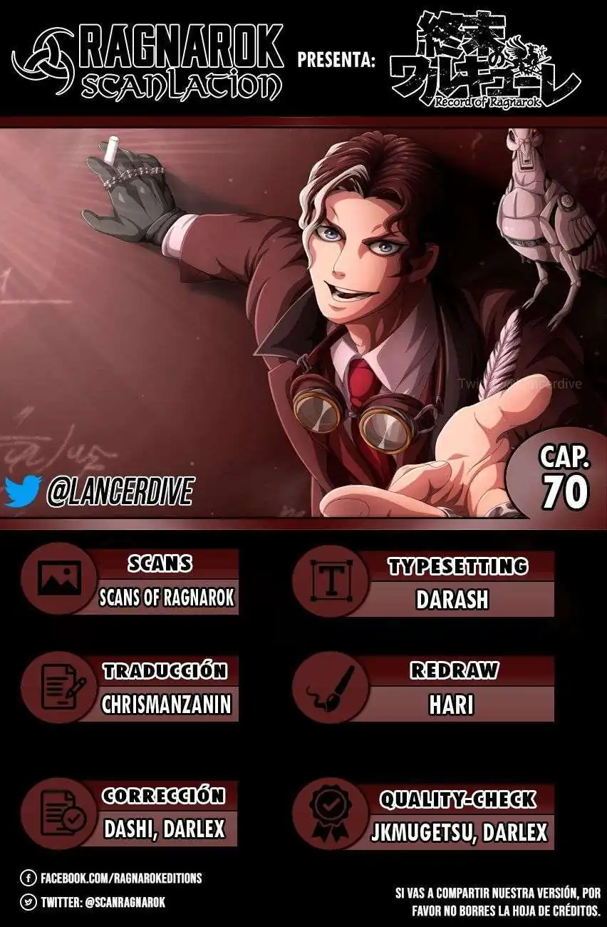 Página 1 — Shuumatsu no Walküre Capítulo 70