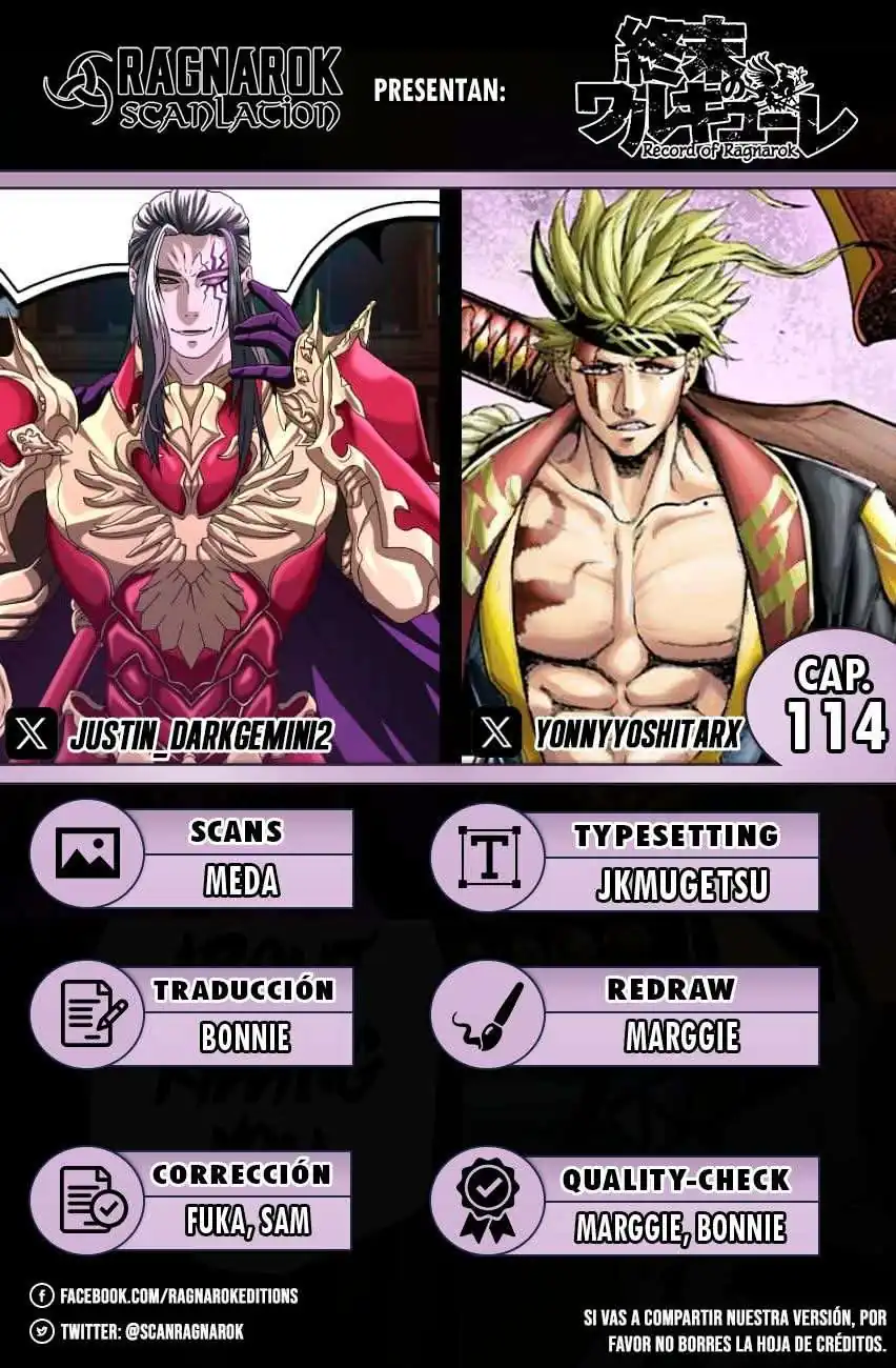 Página 1 — Shuumatsu no Walküre Capítulo 114