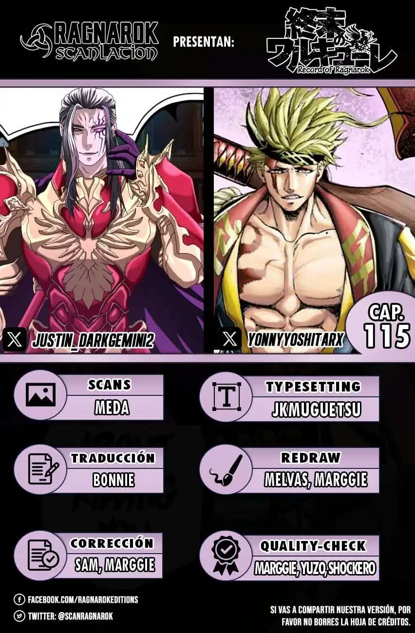 Página 1 — Shuumatsu no Walküre Capítulo 115