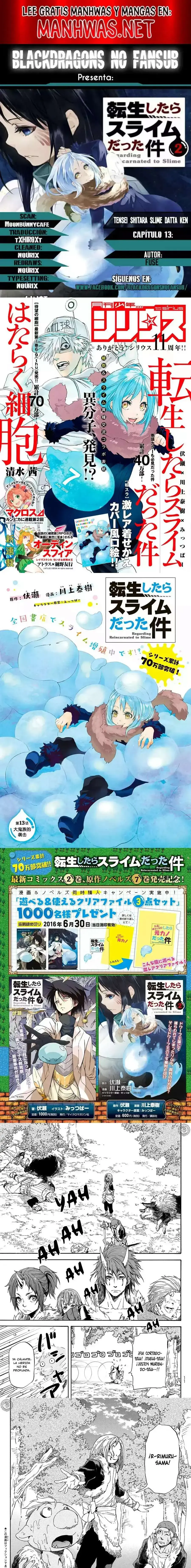 Página 1 — Tensei Shitara Slime Datta Ken Capítulo 13