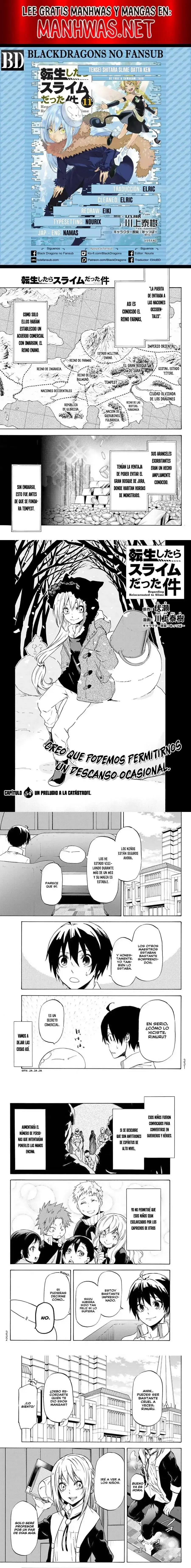 Página 1 — Tensei Shitara Slime Datta Ken Capítulo 54
