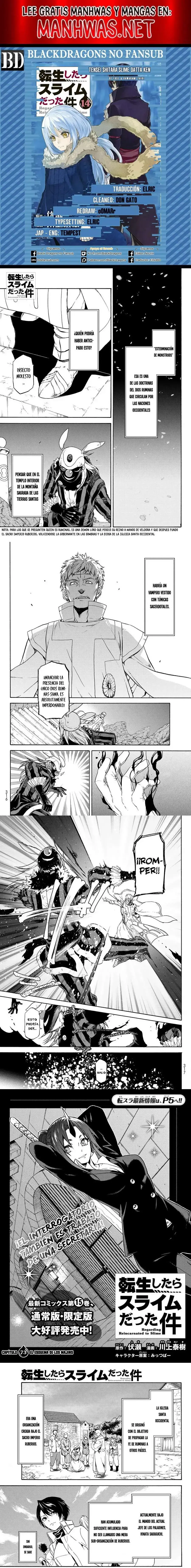 Página 1 — Tensei Shitara Slime Datta Ken Capítulo 73